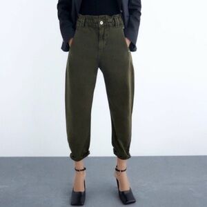 Zara Olive Green Women Jeans